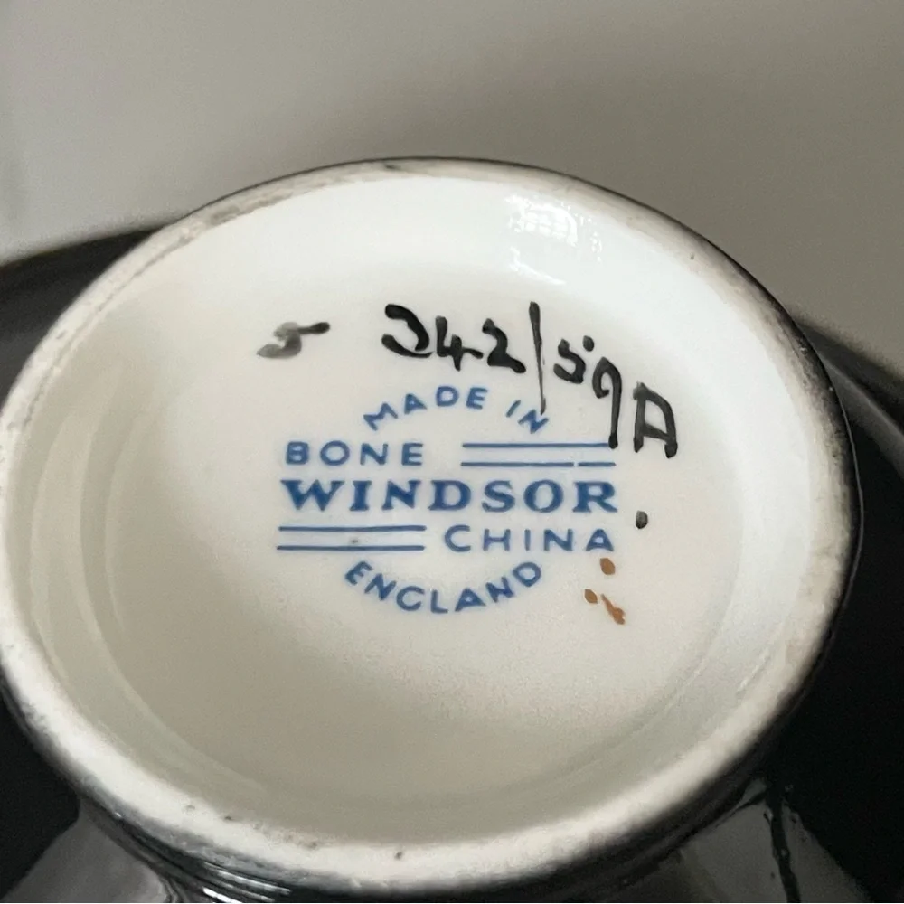 Black Rose Cup & Saucer - Windsor Bone China
